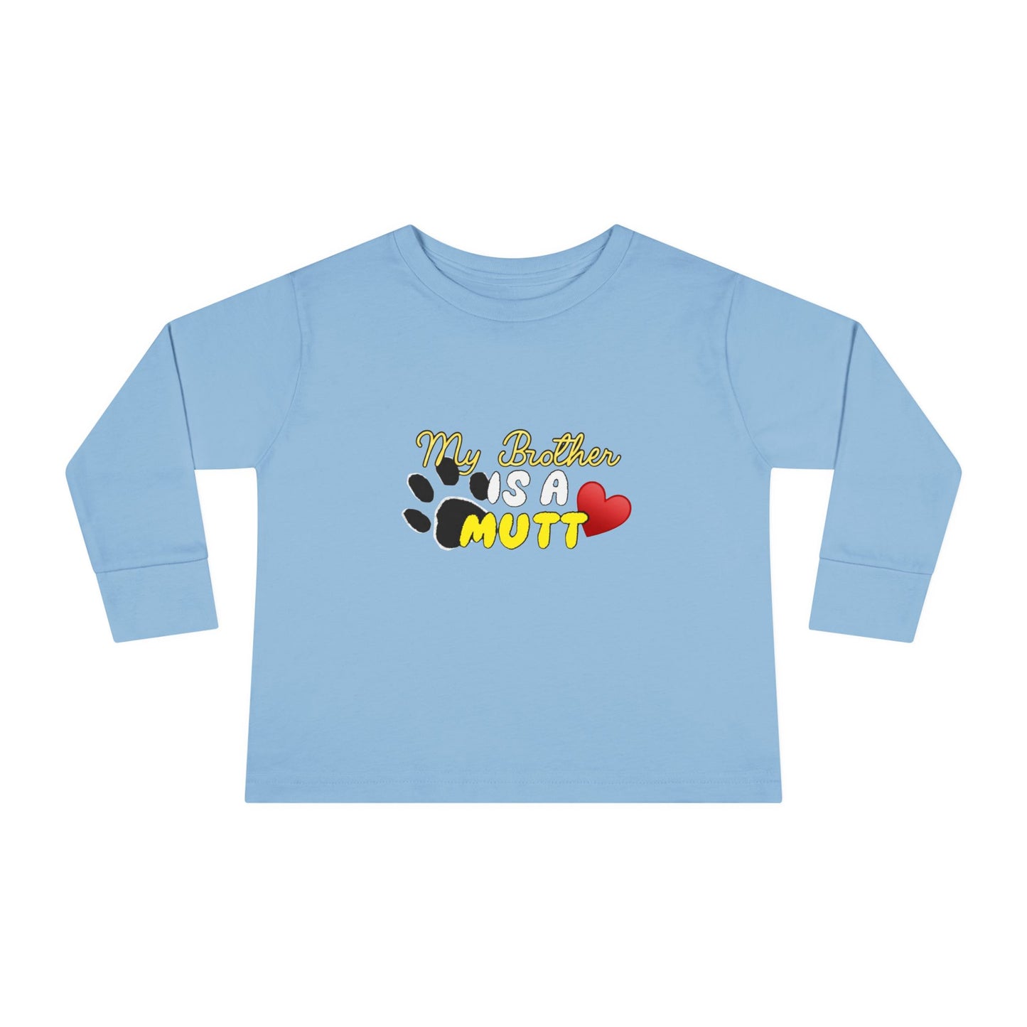 Cute Toddler Long Sleeve Tee - "My Brother is a Mutt" Dog Lover Shirt