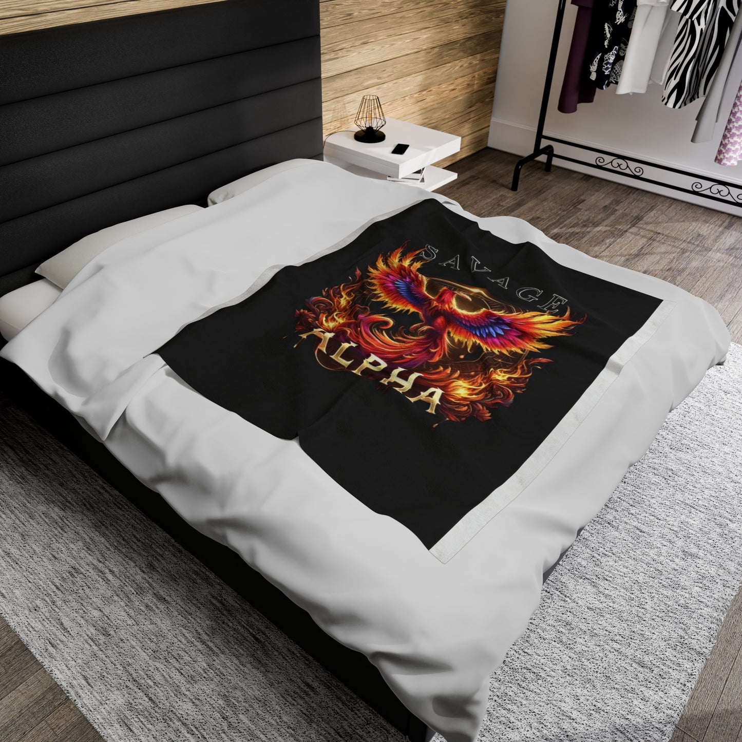 Savage Alpha Velveteen Plush Blanket - Cozy & Stylish Gift for Warriors