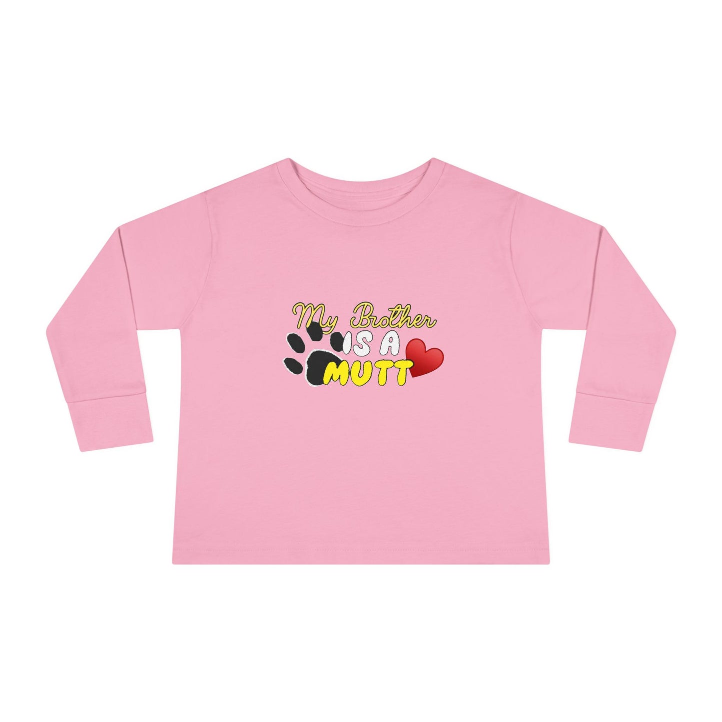 Cute Toddler Long Sleeve Tee - "My Brother is a Mutt" Dog Lover Shirt