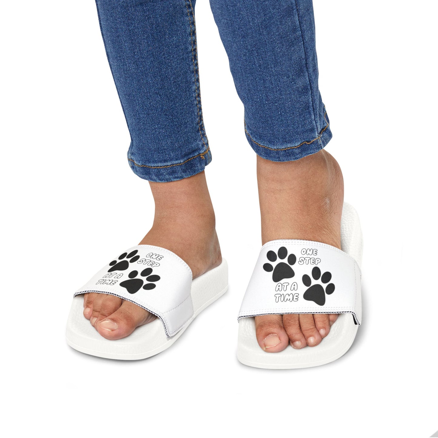 Youth Removable-Strap Sandals with Cute Paw Print Design - Perfect for Animal Lovers!