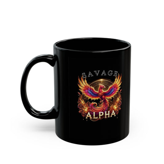 Savage Alpha Phoenix Embrace Black Ceramic Mug - 11oz & 15oz