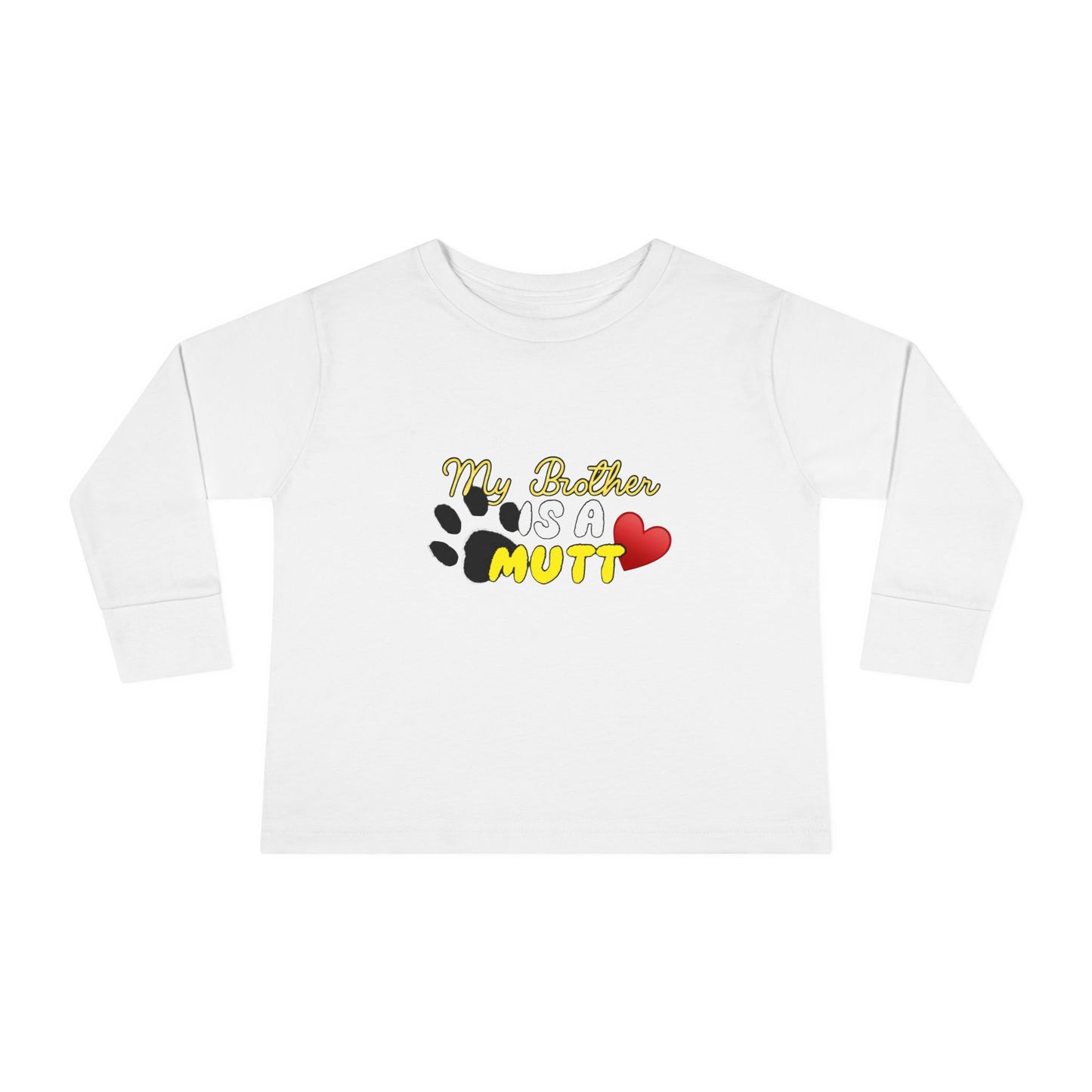 Cute Toddler Long Sleeve Tee - "My Brother is a Mutt" Dog Lover Shirt