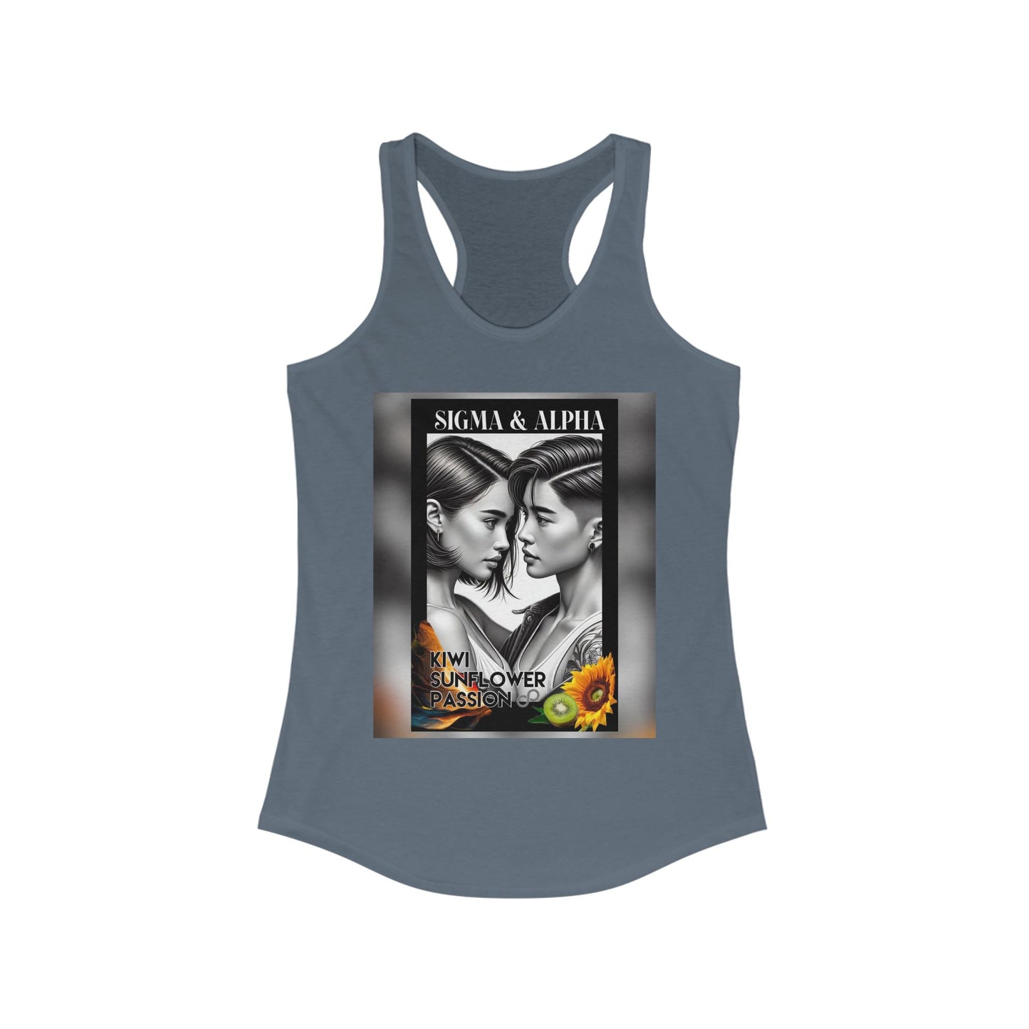 Women’s Racerback Tank - Sigma & Alpha Kiwi Sunflower Passion Graphic