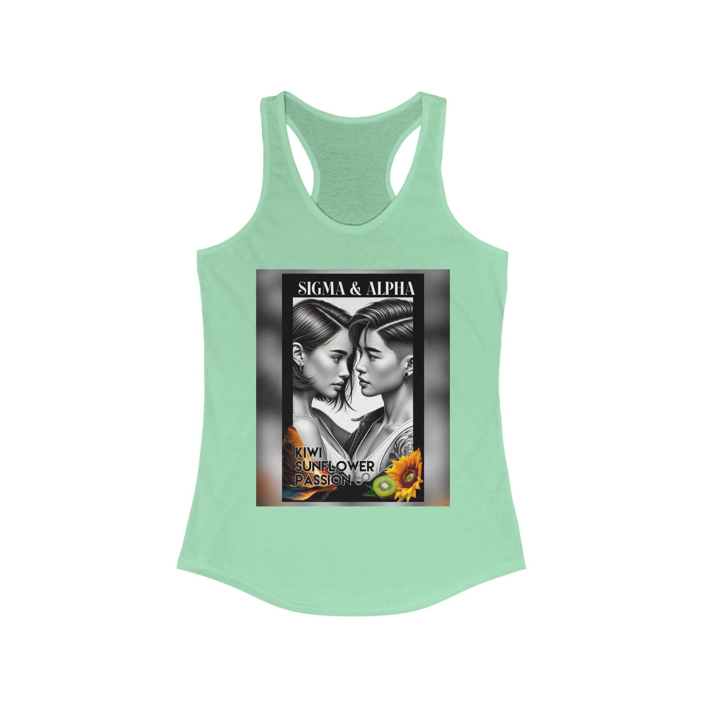 Women’s Racerback Tank - Sigma & Alpha Kiwi Sunflower Passion Graphic