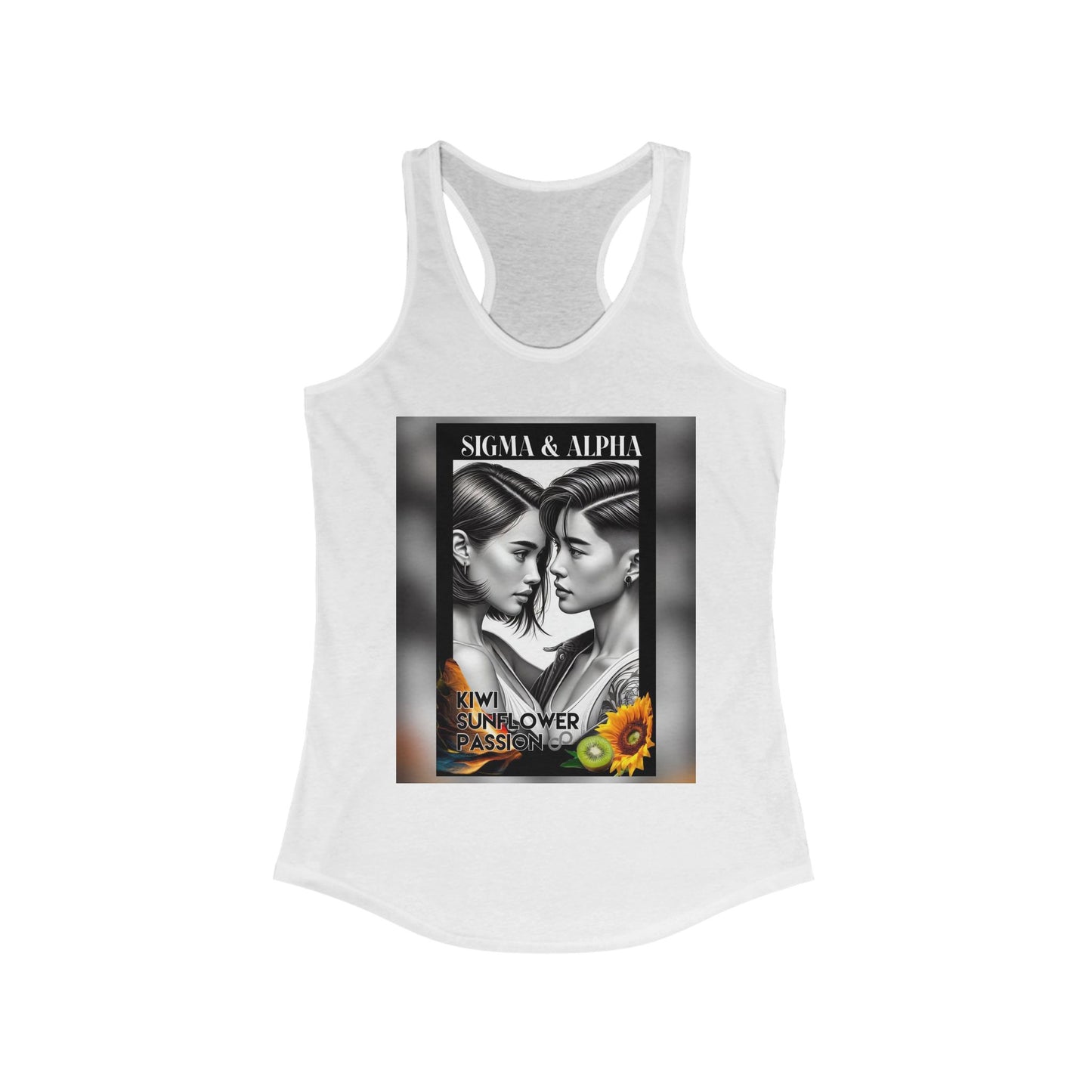 Women’s Racerback Tank - Sigma & Alpha Kiwi Sunflower Passion Graphic