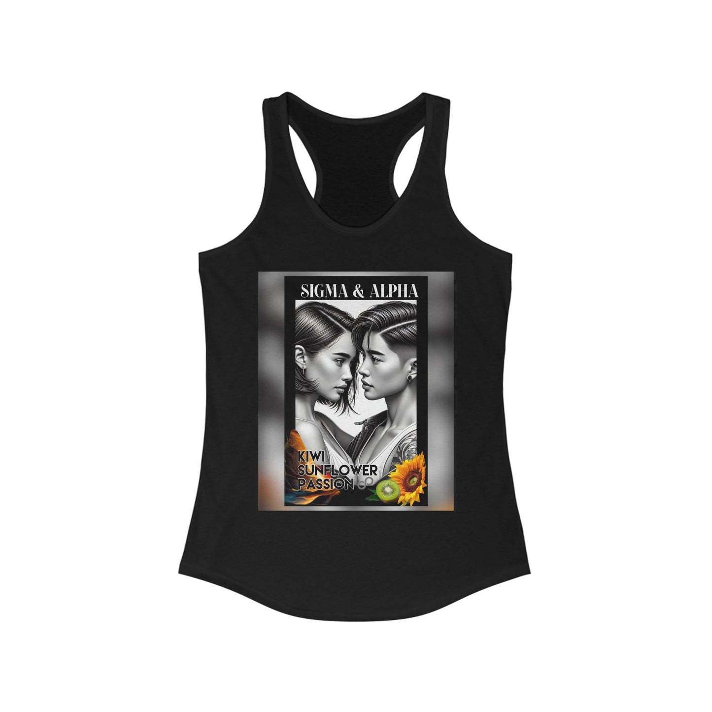 Women’s Racerback Tank - Sigma & Alpha Kiwi Sunflower Passion Graphic