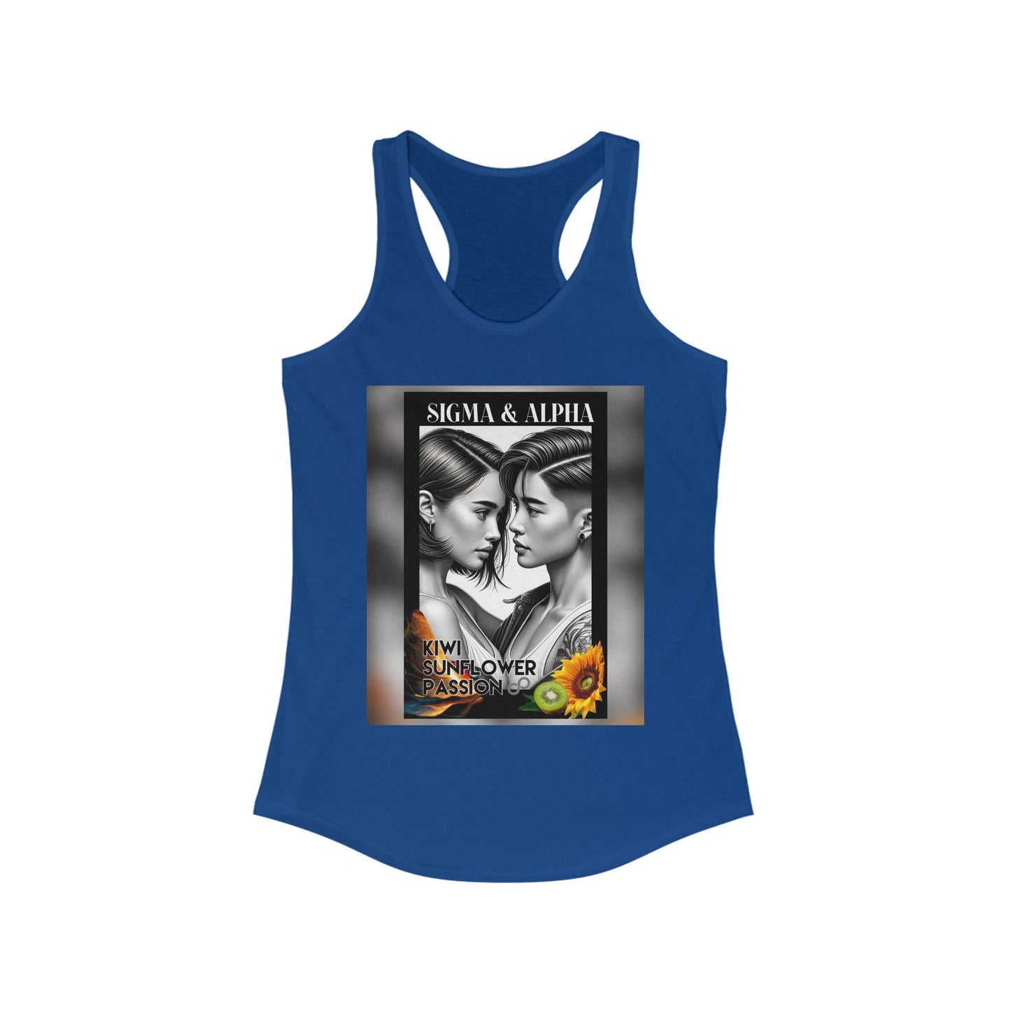 Women’s Racerback Tank - Sigma & Alpha Kiwi Sunflower Passion Graphic