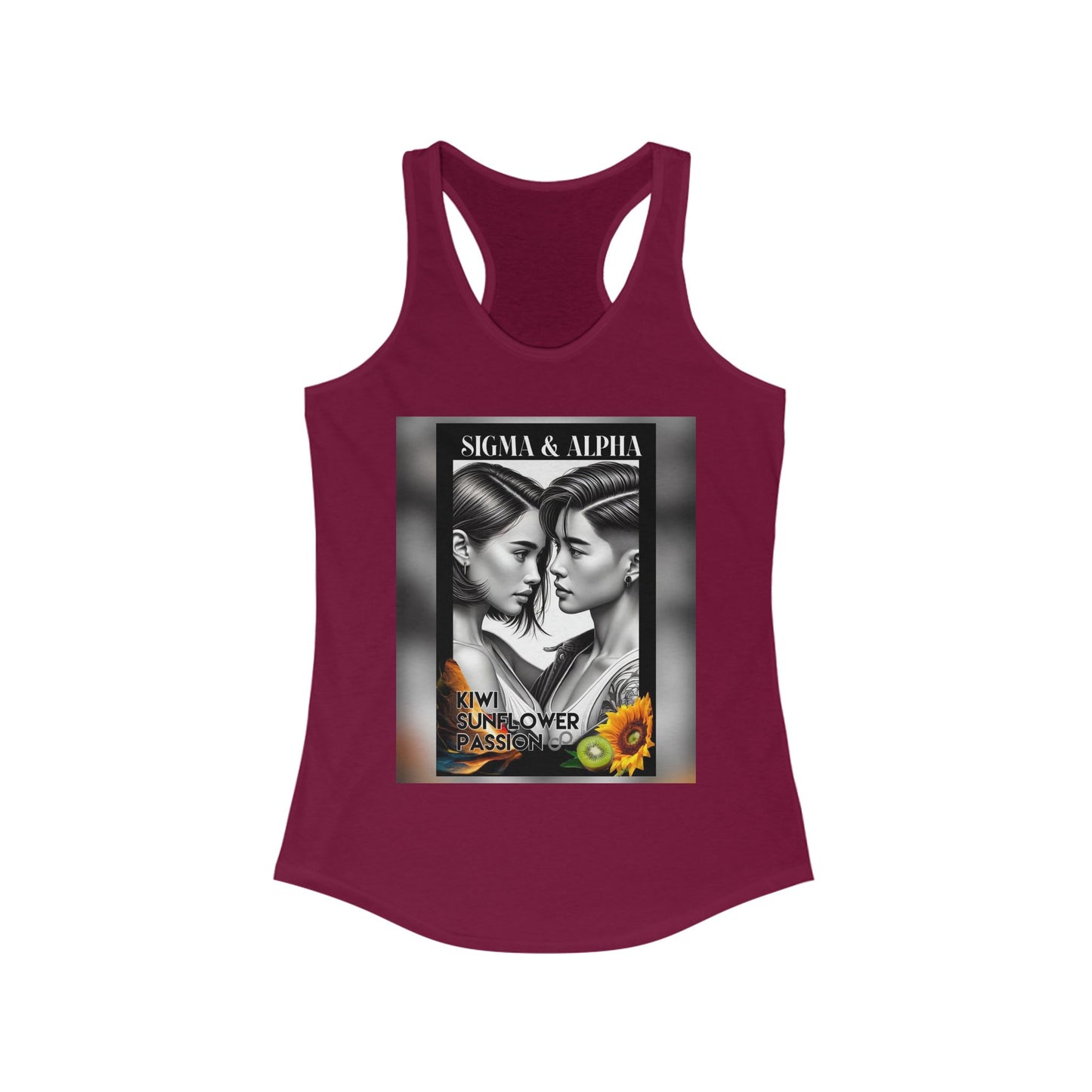 Women’s Racerback Tank - Sigma & Alpha Kiwi Sunflower Passion Graphic