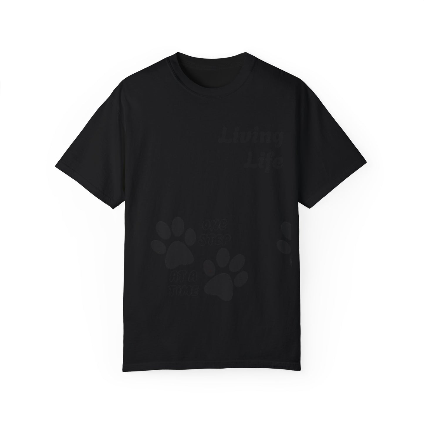 Inspirational Pet Lover T-Shirt - 'Living Life' Paw Print Design