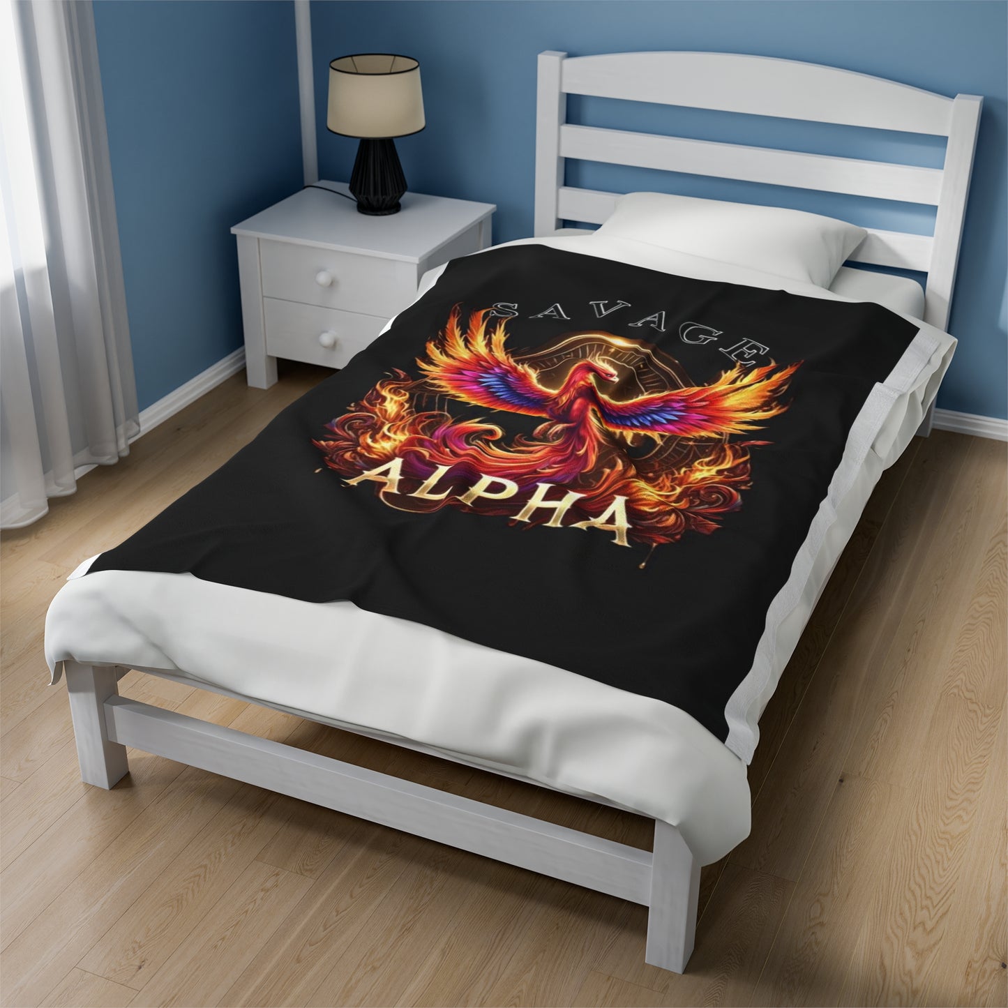 Savage Alpha Velveteen Plush Blanket - Cozy & Stylish Gift for Warriors